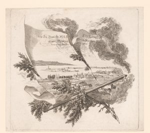 Zicht op de paraíso de Messina Vista do Porto de Messina Desenhada Antes da Hora do Terremoto Chegada em fevereiro de 1783. (título no objeto) de Pierre Philippe Choffard (attributed to)