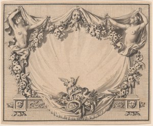 Uma cartela com máscaras de teatro de Pierre Philippe Choffard