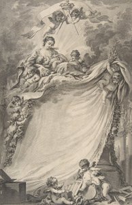 Diploma dos maçons de Bordeaux, depois de François Boucher, 1766. de Pierre Philippe Choffard
