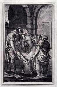 A Matriz de Éfeso - em "Contos e contos em verso", de Jean La Fontaine. 1776. Ilustração de P.P. Choffard.