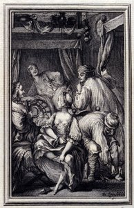 The Cradle - em "Contos e contos em verso" de Jean La Fontaine. 1776. Ilustração de P.P. Choffard.