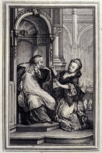 O Marido Confessor - em "Contos e contos em verso", de Jean La Fontaine. 1776. Ilustração de P.P. Choffard.