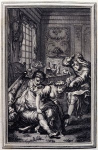 Le bat - em "Contos e contos em verso", de Jean La Fontaine. 1776. Ilustração de P.P. Choffard. de Pierre Philippe Choffard
