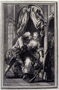 Les quiproquos - em "Contos e contos em verso", de Jean La Fontaine. 1776. Ilustração de P.P. Choffard. de Pierre Philippe Choffard