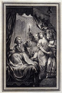 Nunca reparamos em tudo - em "Tales et nouvelles en vers" de Jean La Fontaine. 1776. Ilustração de P.P. Choffard. de Pierre Philippe Choffard