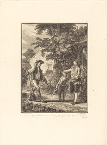 Todos respeitam o trabalho dos outros, para que o seu esteja seguro de Pierre Philippe Choffard after Jean Michel Moreau