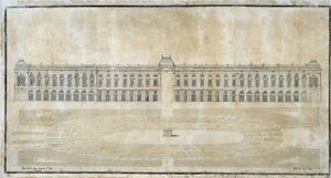 Arquitetura: "Projeto da Praça Royale para Marselha, elevação interior" 1686 (desenho) de Pierre Puget
