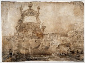 Armando um navio perto de um estaleiro (sanguíneo) de Pierre Puget