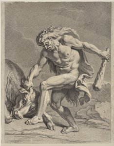 Hércules lutando contra o touro cretense (desenho)
