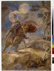 Esboço de “” Educação de Aquiles pelo Centauro Quíron ” de Pierre Puget
