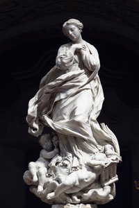 A Imaculada Conceição, Santa Maria Imaculada colocada sobre o altar da capela cenográfica 1669-70 (mármore) de Pierre Puget