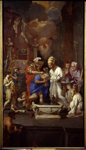 O batismo de Constantino (Constantino I, o Grande, 270-337). Pintura de Pierre Puget (1620-1694) de Pierre Puget