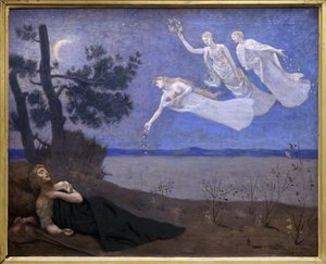 Le Reve (ele vê no seu sono Amor, Glória e Riqueza aparecerem-lhe) (pintura) de Pierre Puvis de Chavannes