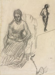 Estudo de Madame Marie Cantacuzène, Estudo de mulheres nuas em pé, c. 1883 de Pierre Puvis de Chavannes