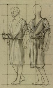 Estudo de duas figuras em pé de Pierre Puvis de Chavannes