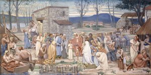 A infância de Saint Genevieve, 1874 de Pierre Puvis de Chavannes