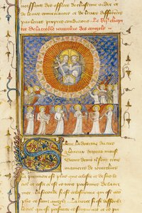 Detalhe de uma página de "De Proprietatibus Rerum", de Bartholomeus Anglicus, na tradução francesa de Jean Corbechon, c.1390 de Pierre Remiet