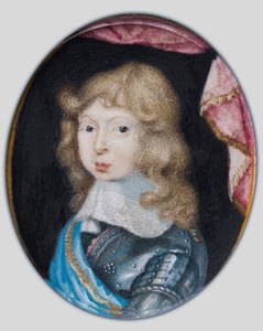 Miniatura de Charles XI, Rei da Suécia quando criança, c.1662 (guache em pergaminho) de Pierre Signac