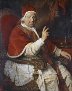 Retrato do Papa Bento XIV (1675-1758), pintura de Pierre Subleyras (1699-1749) de Pierre Subleyras