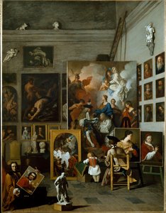 A oficina do artista (óleo sobre tela, c.1740)