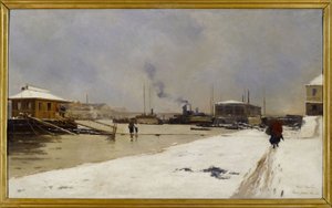 O porto baixo da ponte de Tolbiac durante a inundação de Pierre Vauthier