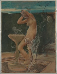 Desenho, Estudo de uma mulher no seu banho, finais do século XIX