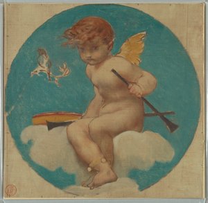 Estude para Roundel com Putto Holding Attributes of Music