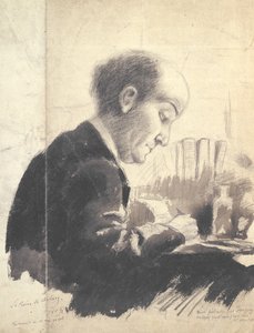 Retrato de Max Jacob (1876-1944) 1917 (lápis e guache)
