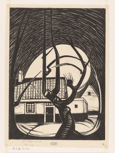 Salgueiro em frente de uma casa de Piet Egmond (signed by artist)