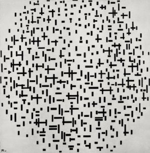 Composição em linha (composição linear) de Piet Mondrian