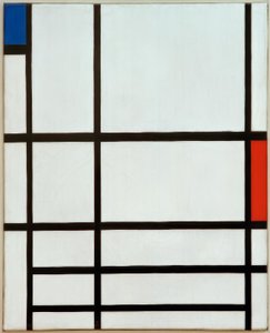 Composição em vermelho, azul e branco: II de Piet Mondrian
