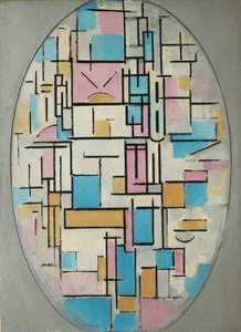 Composição em Oval com Planos de Cor 1 de Piet Mondrian