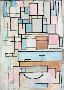 Composição com planos de cor: Fachada de Piet Mondrian
