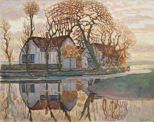 Fazenda perto de Duivendrecht, C. 1916 de Piet Mondrian