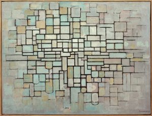 Composição No. II; Composição com linhas e cores de Piet Mondrian