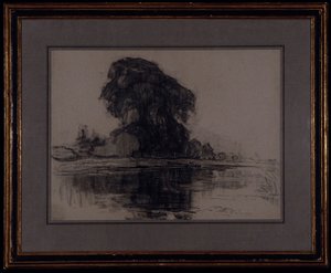 Fazenda Landzicht: Estudo Composição, c.1905 (carvão vegetal sobre papel cinza-azul) de Piet Mondrian