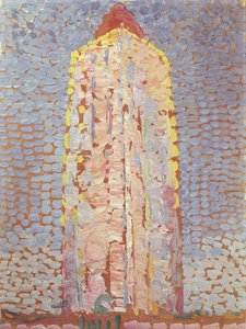 Farol em Westkapelle em Orange de Piet Mondrian