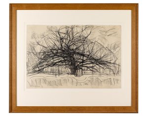 Estudo para The Grey Tree, 1911 (lápis preto sobre papel) de Piet Mondrian