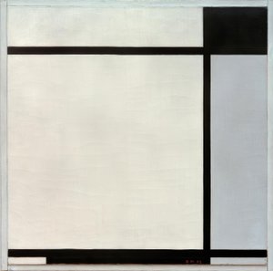 Tableau No. II, com preto e cinza de Piet Mondrian