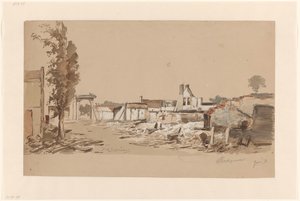 Ruínas de Bodegraven após o incêndio de 31 de Maio de 1870 de Piet Schipperus