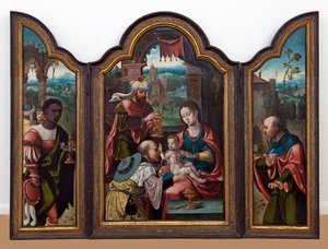 A Adoração dos Magos, c.1530-80 (óleo sobre painel) de Pieter (& workshop) Coecke van Aelst