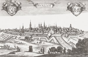 Panorama de Munster, Alemanha (impressão) de Pieter (after) Nolpe