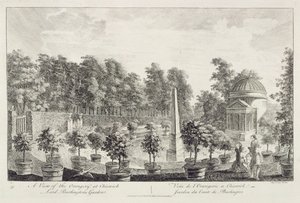 Uma visão do laranjal, jardim do senhor Burlington em Chiswick