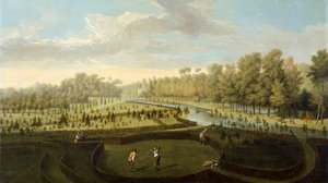Os Jardins em Chiswick House do Oeste (óleo sobre painel)
