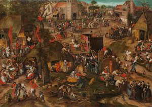 Uma feira flamenga com apresentação da farsa "A cluyte of Plaeyerwater", c. 1570