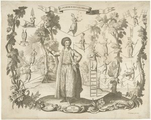 Acrobatas e andarilhos de corda bamba de Pieter Balthasar Bouttats