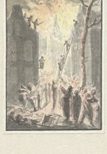 Incêndio numa casa de Pieter Bartholomeusz. Barbiers