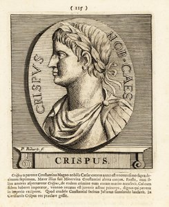 Flavius Julius Crispus, filho do imperador romano Constantino, o Gre, 1724 (gravura) de Pieter Bodart