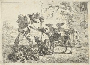 Caçador com sete cães
Vários animais (título da série) de Pieter Bodding van Laer