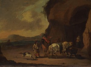 Cavaleiros Parados num Passe de Montanha de Pieter Bout